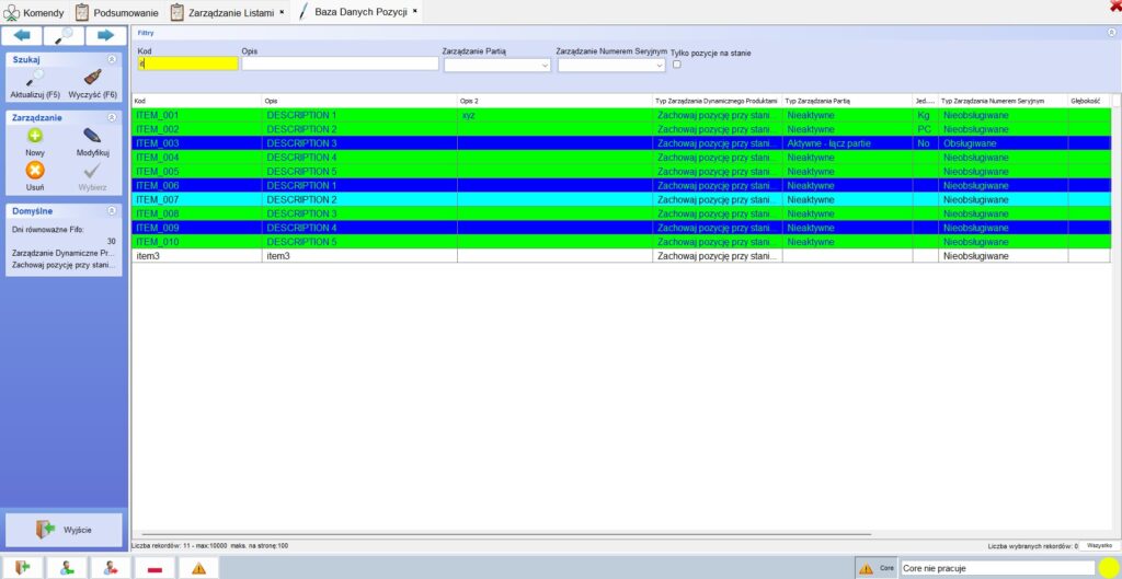 Zrzut kranu oprogramowania WMS - Ejlog 
